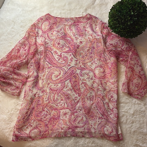 Bob Mackie Studio 💯 % Silk Blouse w/Embroidery Size: 14 Womens - Picture 5 of 15